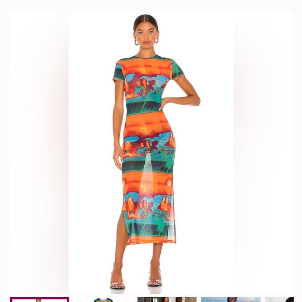 Miaou Billie Dress in Mesh Thermal Print NWT